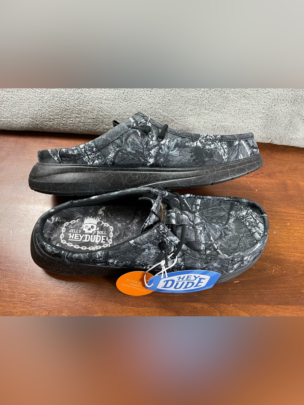 Hey Dude Jelly Roll Wally Comf Slip Limited Edition Black Camo Mens 11 Loafers